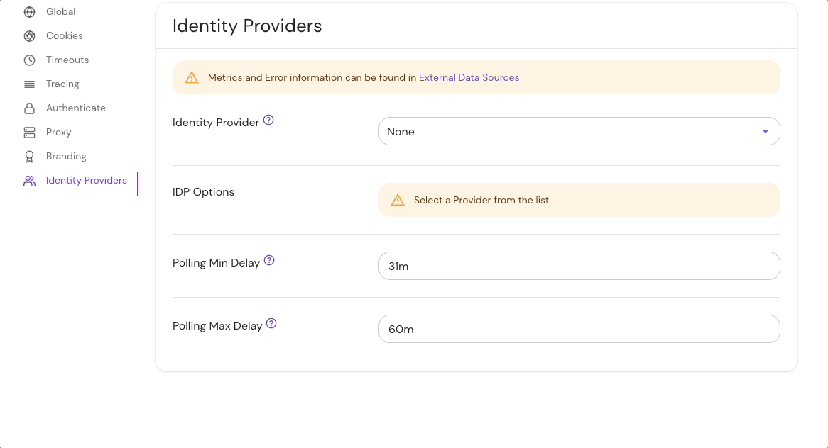 Set Identity Provider Name under Identity Providers in the Console