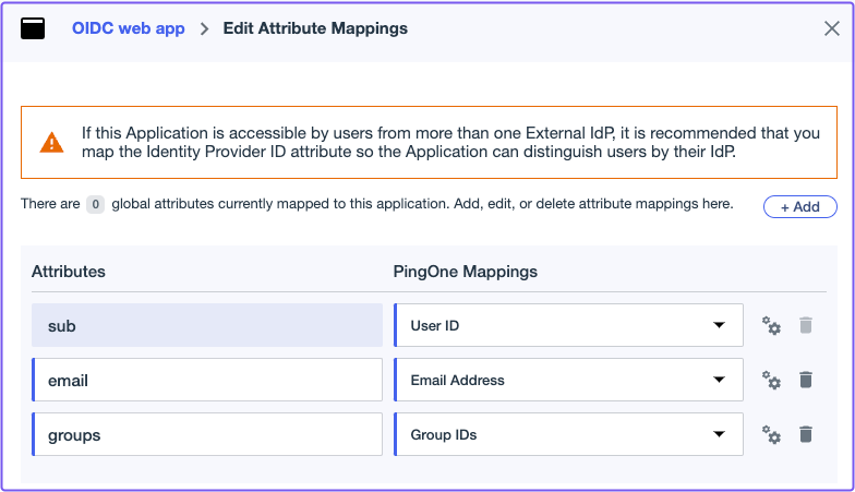 Ping Attribute Mappings